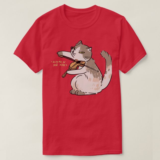 Katten spelar fiolin t shirt (Design framsida)