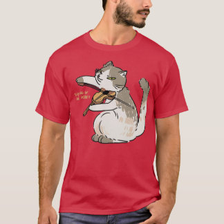 Katten spelar fiolin t shirt
