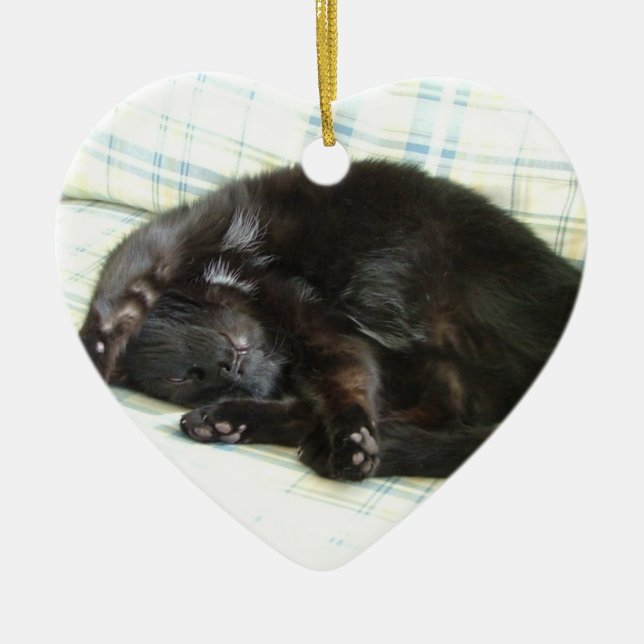 katten ta sig en tupplur julgransprydnad keramik (Framsidan)