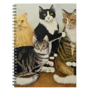 Katten vaggar anteckningsbok med spiral
