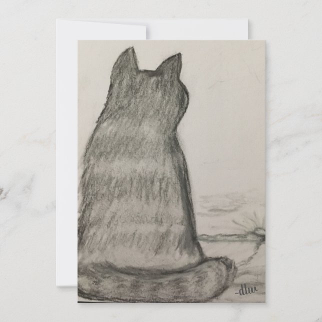 Katten vakar över oss tack kort (Framsida)