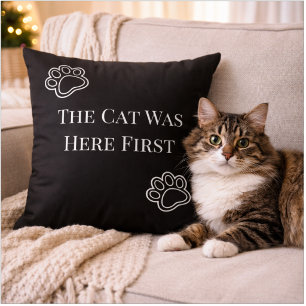 Katten Var Här Först Minimalistisk Kudd Kudde