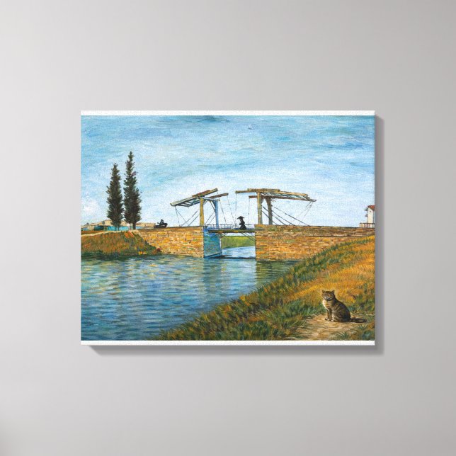 Katten vid Langlois Bridge Canvastryck (Framsida)
