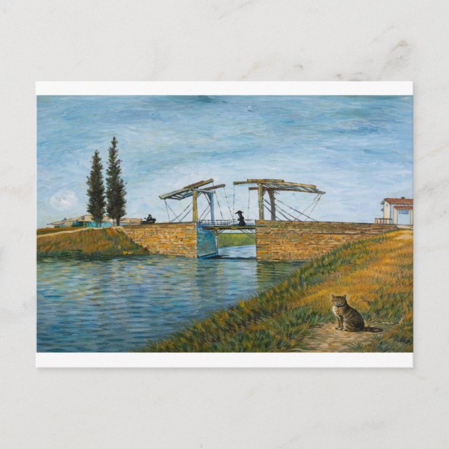 Katten vid Langlois Bridge vykort (Framsida)