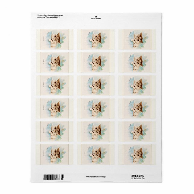 Katten vid nästa dörr av Louis Wain Adressetikett (Helt Ark)