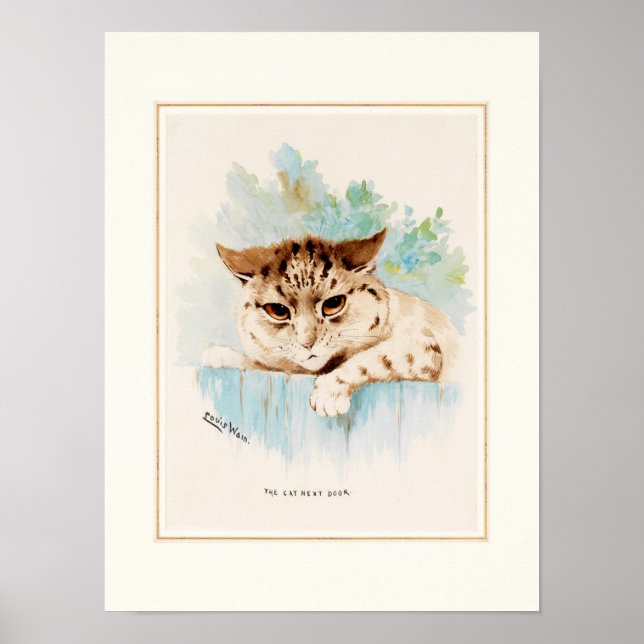 Katten vid nästa dörr av Louis Wain Poster (Framsidan)