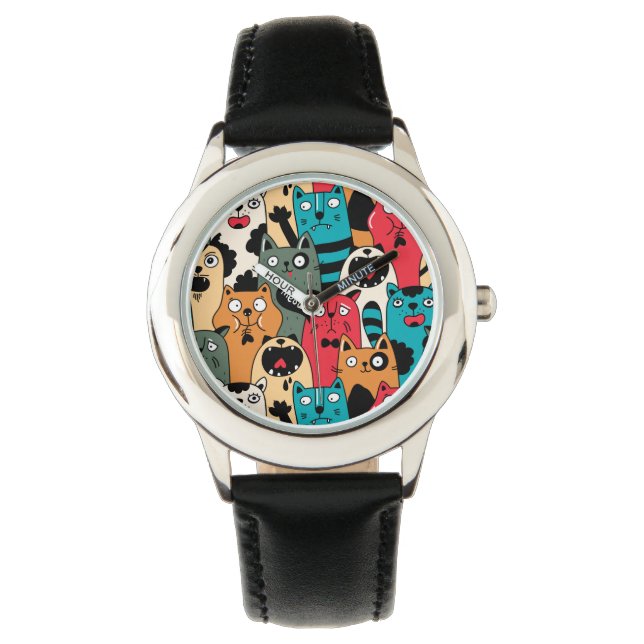 Kattenflocken Armbandsur (Framsida)