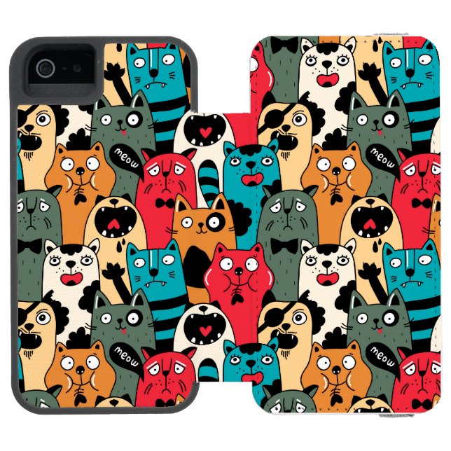 Kattenflocken Incipio iPhone Wallet Skal (Folio Öppen)