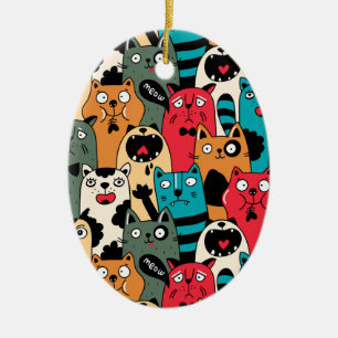 Kattenflocken Julgransprydnad Keramik
