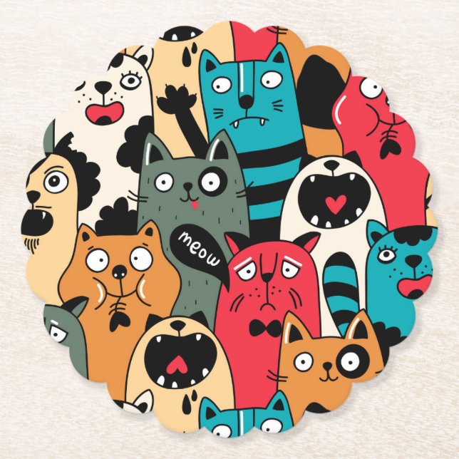 Kattenflocken Underlägg Papper (Framsida)