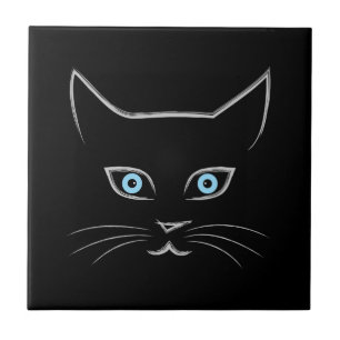 Kattens ansikte kakelplatta