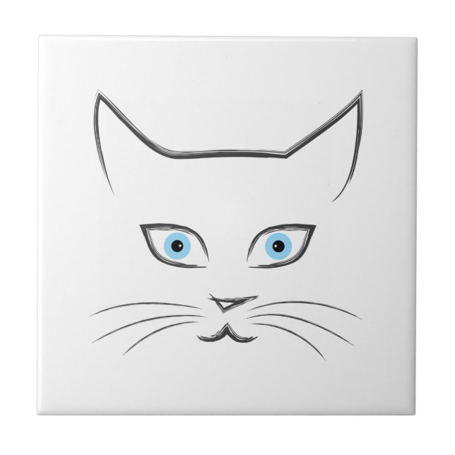 Kattens ansikte kakelplatta (Framsidan)