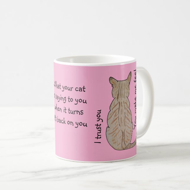 Kattens baksida Ljus rosa Kaffemugg (Framsida höger)