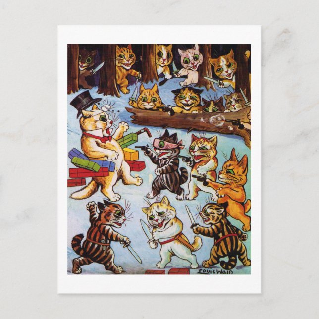 Kattens Bandits, Louis Wain Vykort (Framsida)
