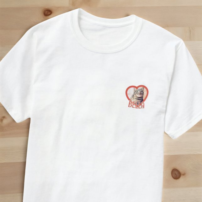 Kattens enkla, moderna, lekande hjärta Namn och fo T Shirt (Skapare uppladdad)