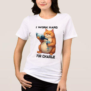 Kattens enkla moderna roliga namn och foto t shirt