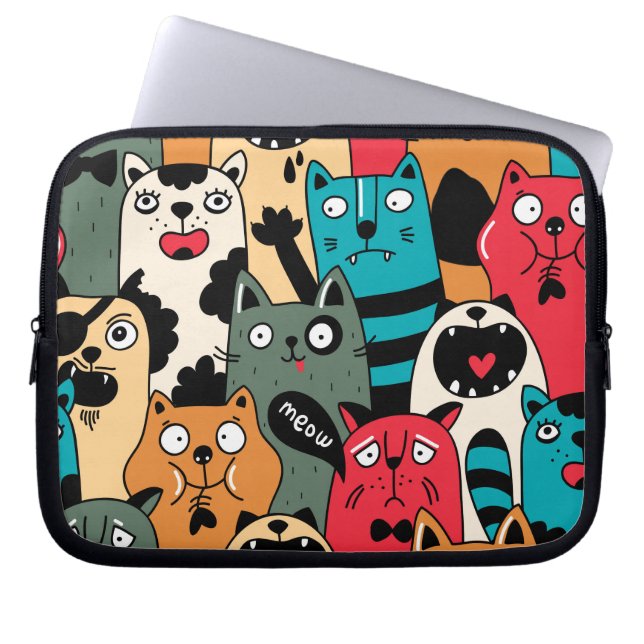 Kattens folkmassa laptop fodral (Framsidan)