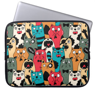 Kattens folkmassa laptop fodral