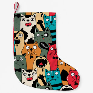 Kattens folkmassa liten julstrumpa