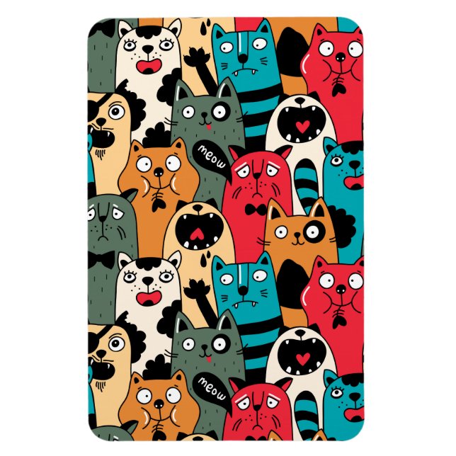 Kattens folkmassa magnet (Vertikal)