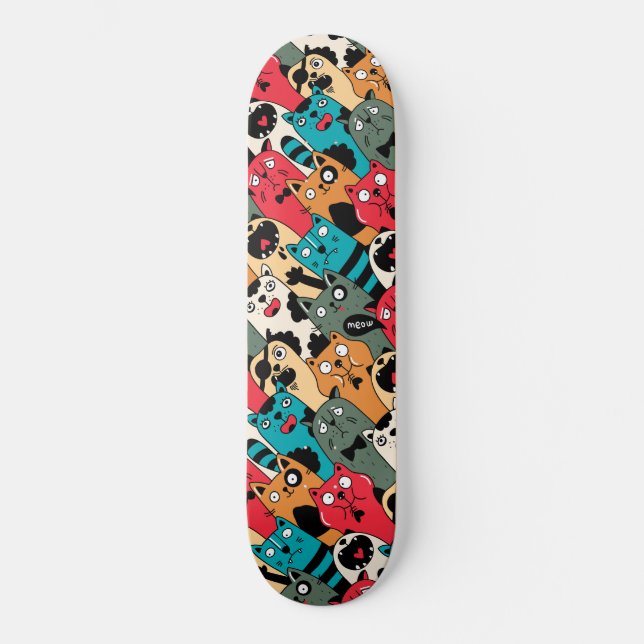 Kattens folkmassa mini skateboard bräda 18,5 cm (Framsida)