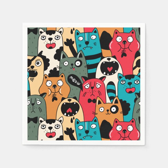 Kattens folkmassa pappersservett (Framsidan)