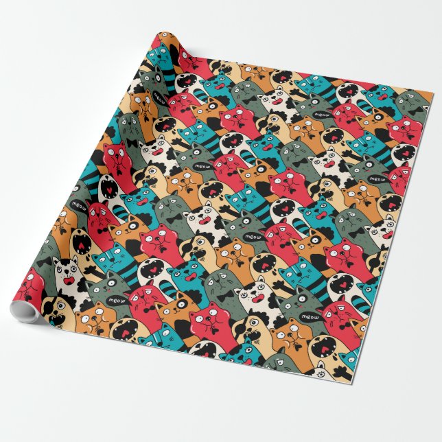 Kattens folkmassa presentpapper (Utrullad)