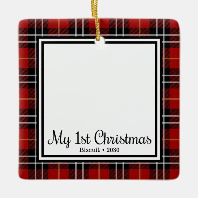 Kattens första jul julgransprydnad keramik (Framsida)