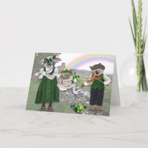 Kattens hälsningskort för St. Patrick-Day Kort