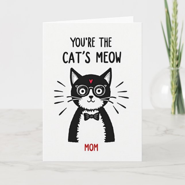 Kattens jamande Mamma Dagskort Kort (Framsida)