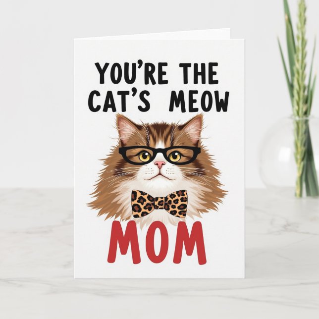 Kattens jamande mamma illustration kort (Framsida)