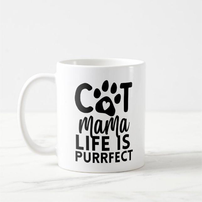 Kattens mamma är perfekt kaffemugg (Vänster)