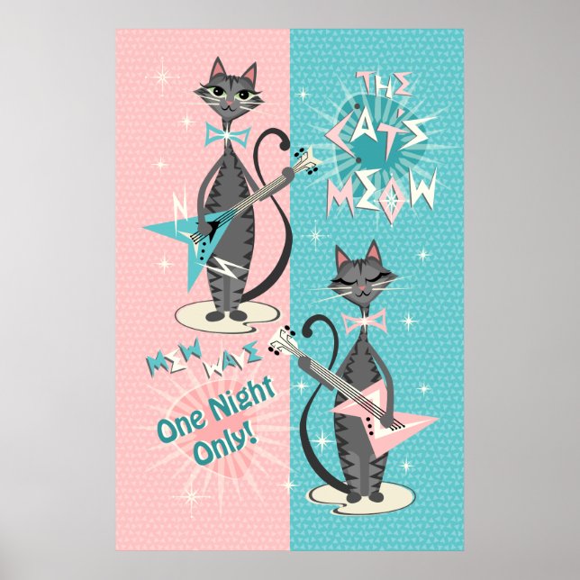 Kattens Meow/Mew Wave Natt Poster (Framsidan)