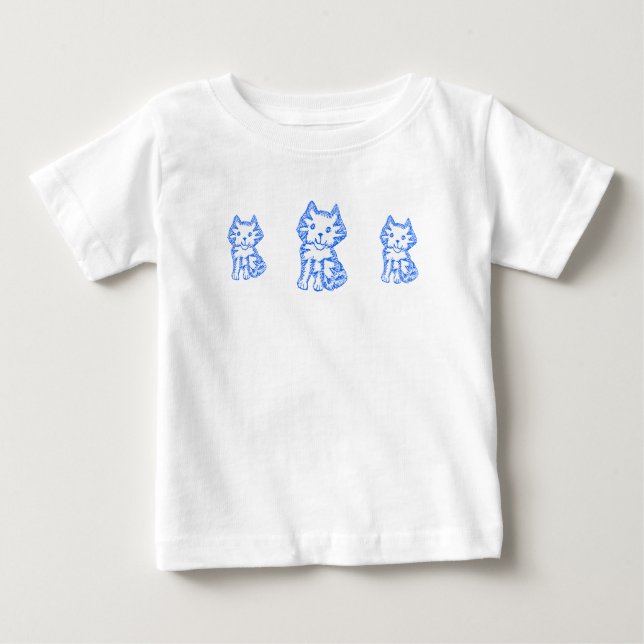 Kattens Meow Småbarn ruffle-säng T-shirt (Framsida)