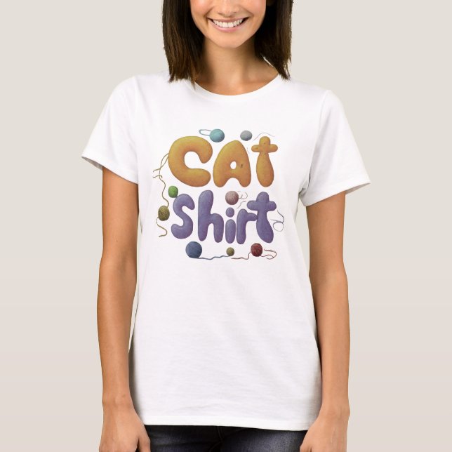 Kattens Meow T-Shirt: Helt enkelt Stil T Shirt (Framsida)