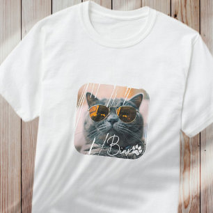 Kattens moderna enkla Coola Grunge Namn och foto T Shirt