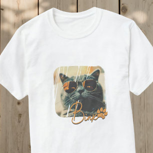 Kattens moderna enkla Coola Grunge Namn och foto T Shirt