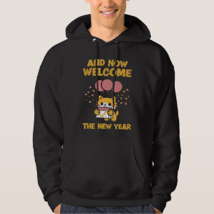 Kattens nya år Kinesiska zodiaken Välkommen nu den Hoodie