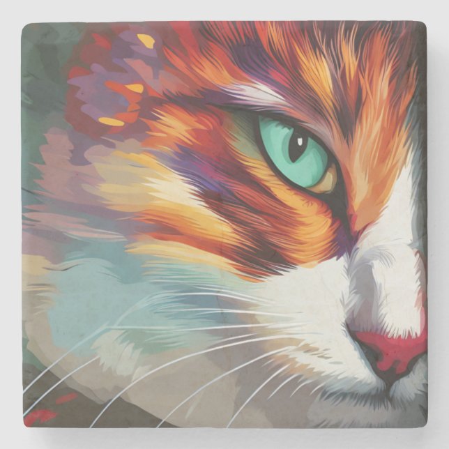 Kattens Öga-design Stenunderlägg (Framsidan)