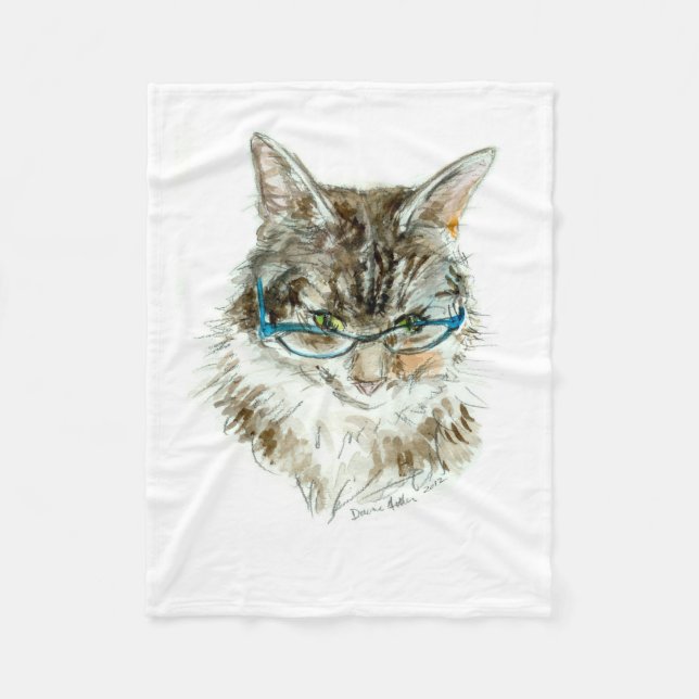 Kattens Öga-maine Coon Cat Fleece Blanket, Small (Framsidan)