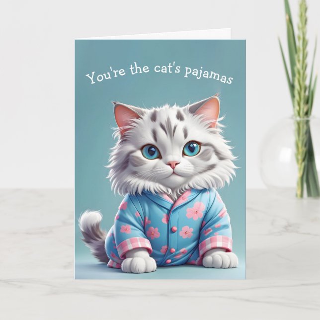 Kattens Pajamas Tack Kort (Framsida)