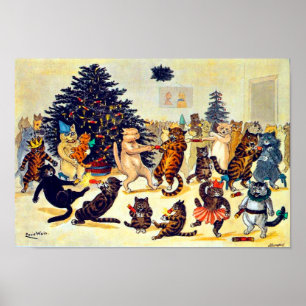 Kattens Party, Louis Wain Poster
