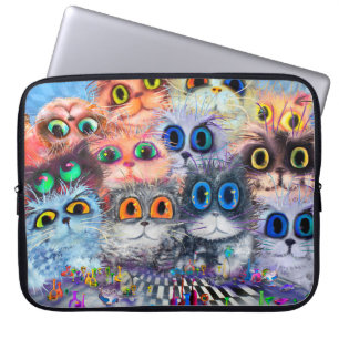 Kattens portraitsabstract-bakgrund,akry laptop fodral