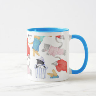 KATTENS PYJAMAS Blå Kombomugg Mugg