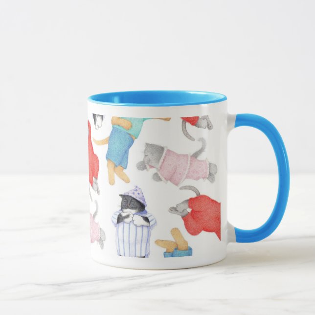 KATTENS PYJAMAS Blå  Kombomugg Mugg (Höger)