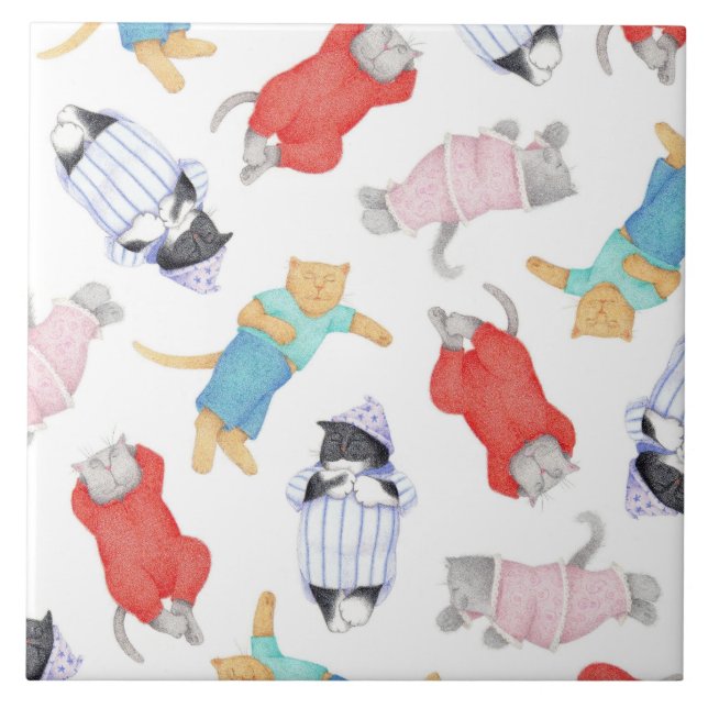 KATTENS PYJAMAS Keramiska Plattor Kakelplatta (Framsidan)