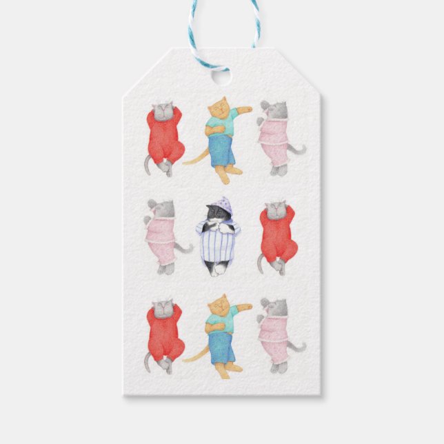 KATTENS PYJAMAS Presentkortsmärken Presentetikett (Framsidan)