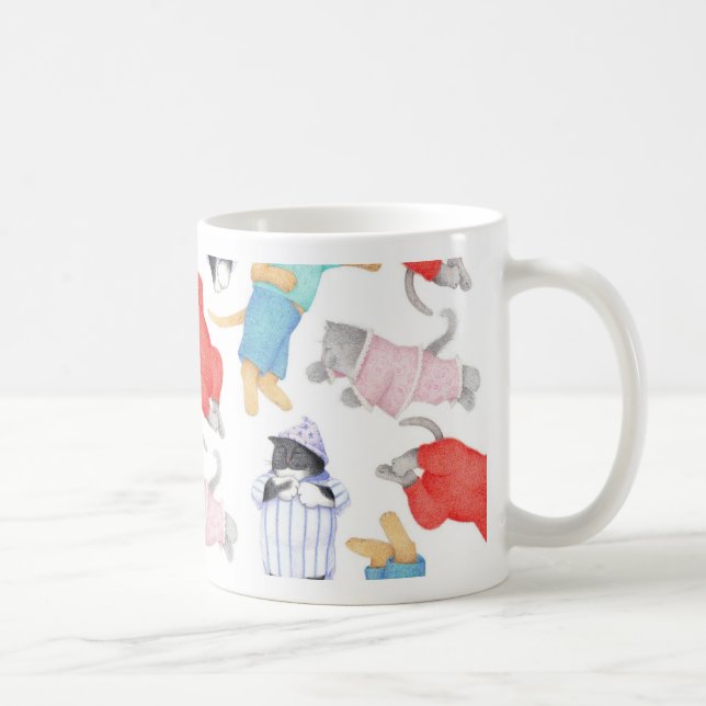 KATTENS PYJAMAS Vit Mugg (Höger)