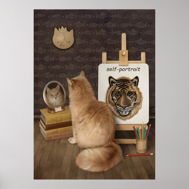 Kattens Självporträtt Poster (Framsidan)