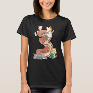 Kattens Tredje 3-års Födelsedagsfest Tre 3 År Gamm T Shirt